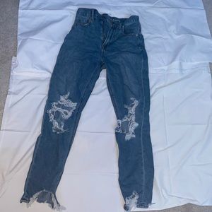 American Eagle Blue Jeans Ripped Size 00